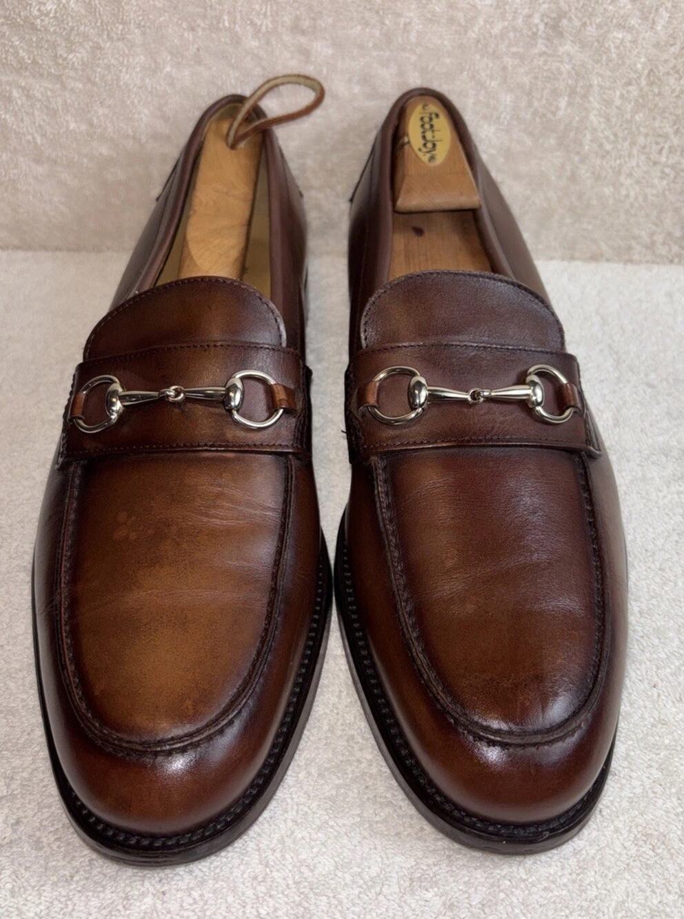Mezlan Dress Shoes Horse Bit Ornament Slip On Loafer Leather Brown Size 11.5